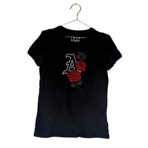 Aeropostale free state Floral rose black velvet t Shirt size XL